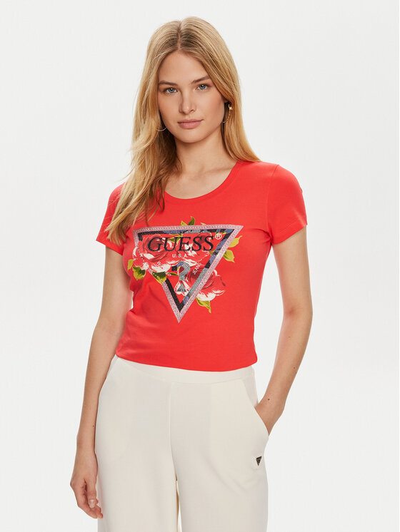 Guess T shirt W4YI71 J1314 Rosso Regular Fit Modivo