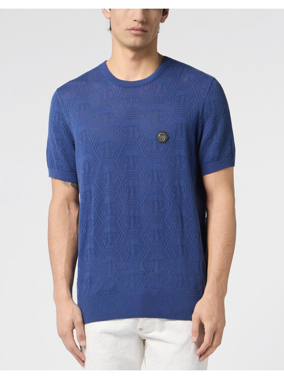 PHILIPP PLEIN PHILIPP PLEIN Tričko 30681 Tmavomodrá Regular Fit