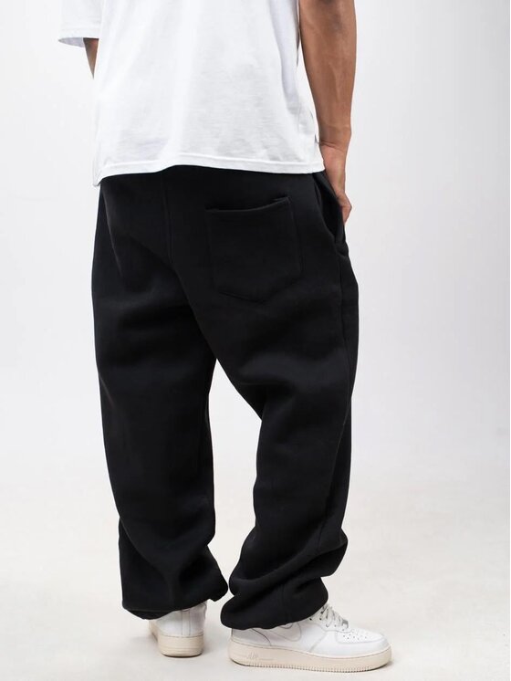 Jigga Wear Jigga Wear Spodnie dresowe Szerokie luźne bagy korona 131213 Czarny Baggy Fit