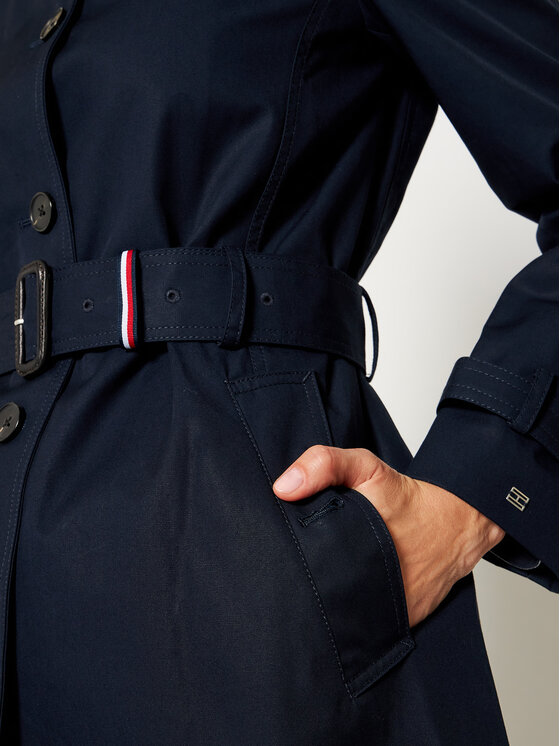 Tommy Hilfiger Tommy Hilfiger Trencz Heritage Single WW0WW24966 Granatowy Regular Fit