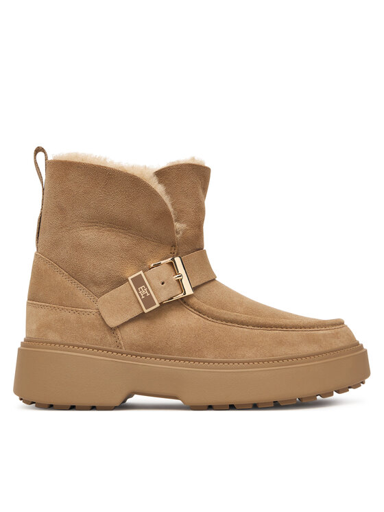 Tommy Hilfiger Tommy Hilfiger Schneeschuhe Th Buckle Shearling Snow Boot FW0FW09687 Beige