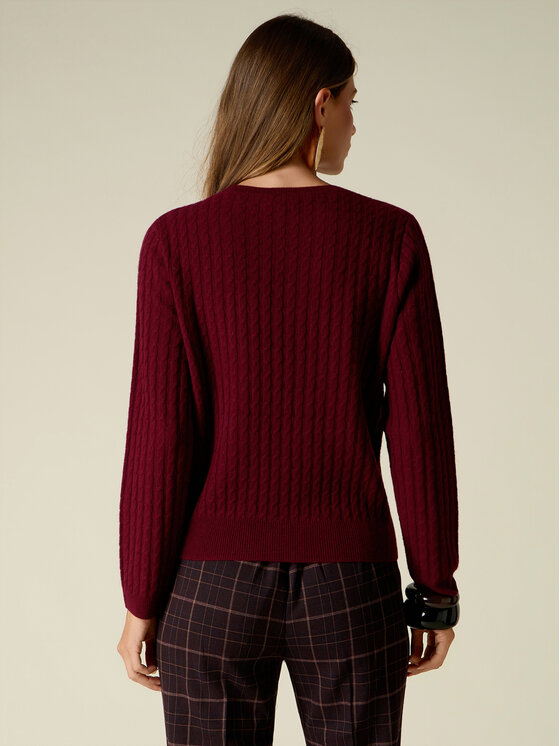 Oltre Oltre Sweter M294J005548N029 Bordowy Regular Fit