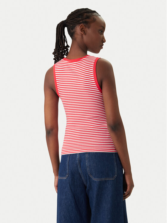 Tommy Jeans Tommy Jeans Top Essential DW0DW20673 Czerwony Slim Fit
