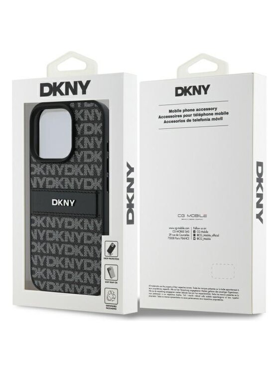 DKNY DKNY Etui na telefon Texture Pattern Tonal Stripe Czarny