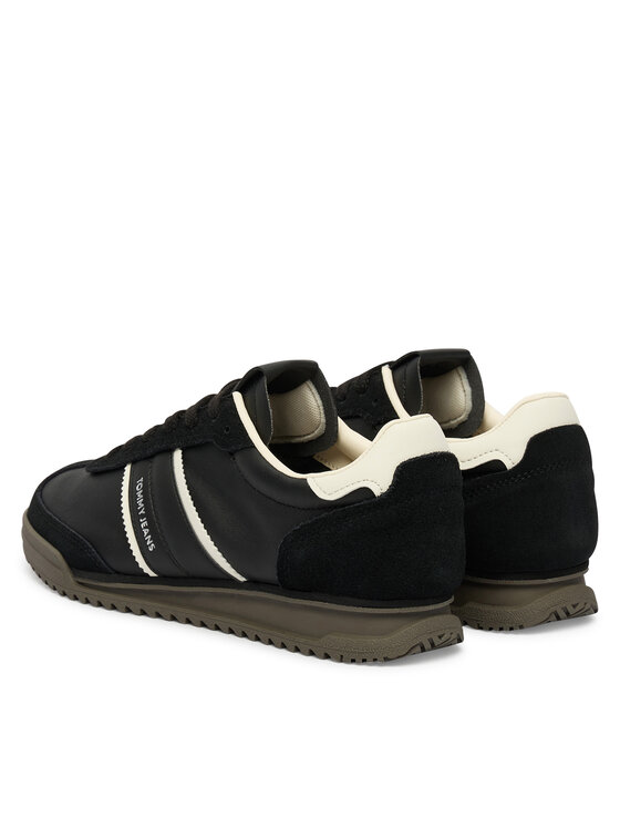 Tommy Jeans Tommy Jeans Sneakersy Tjw Low Profile Runner Lthr Mix EN0EN03001 Černá