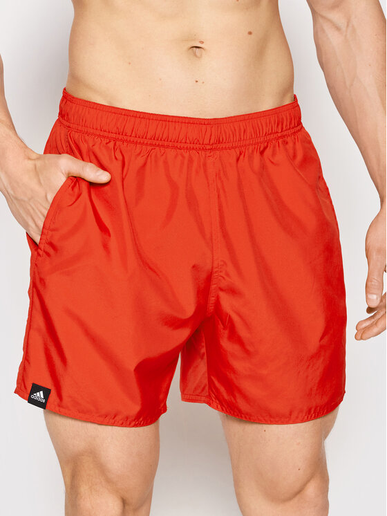 adidas Pantaloni scurți pentru înot Mid 3-Stripes HA0400 Roșu Regular Fit