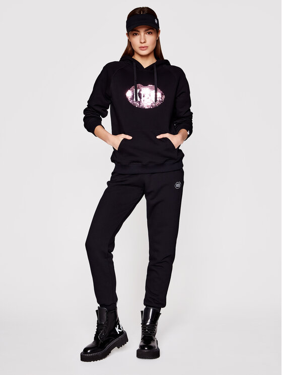 PLNY LALA PLNY LALA Majica dugih rukava Kiss PL-BL-HO-00048 Crna Regular Fit