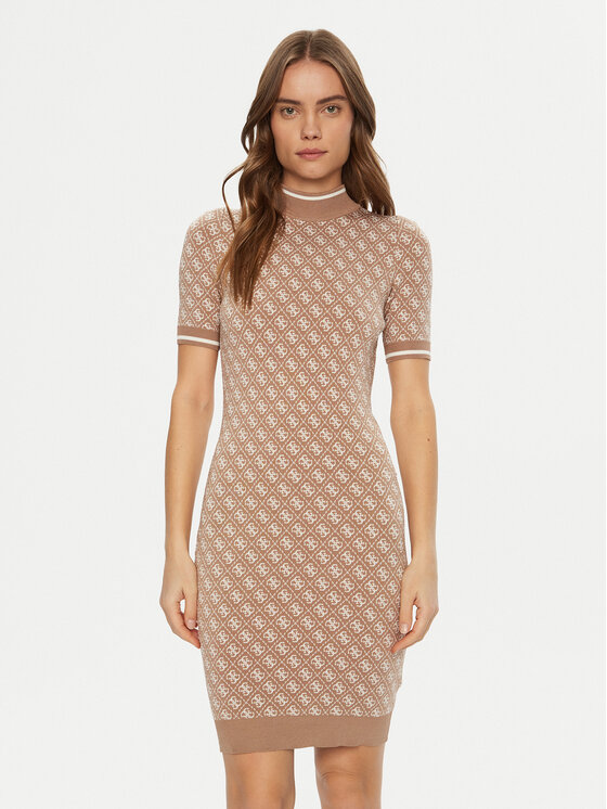 Guess Guess Rochie tricotată W3YK39 Z37K0 Bej Regular Fit