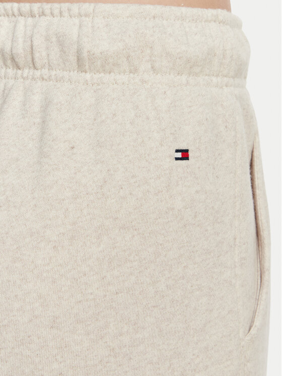 Tommy Hilfiger Tommy Hilfiger Spodnie dresowe Logo Exaggerated Seam WW0WW50783 Kremowy Relaxed Fit