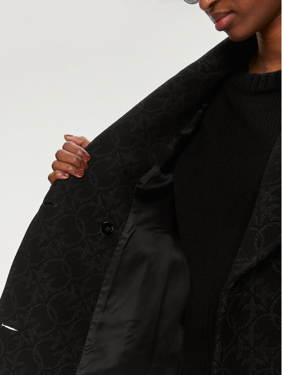 PINKO Pinko Wollmantel 101875 Y82W Schwarz Regular Fit