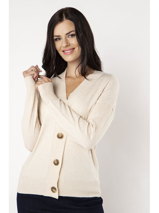 QUIOSQUE QUIOSQUE Kardigan Quiosque 6RS003103 Beżowy Regular Fit