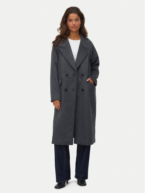 Vero Moda Vero Moda Płaszcz wełniany Harper 10320446 Szary Regular Fit