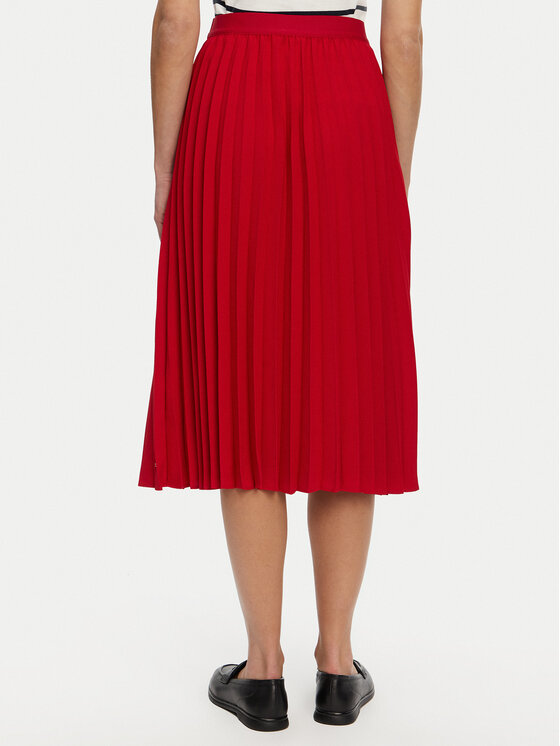 Tommy Hilfiger Tommy Hilfiger Plisovaná sukně WW0WW43886 Červená Regular Fit