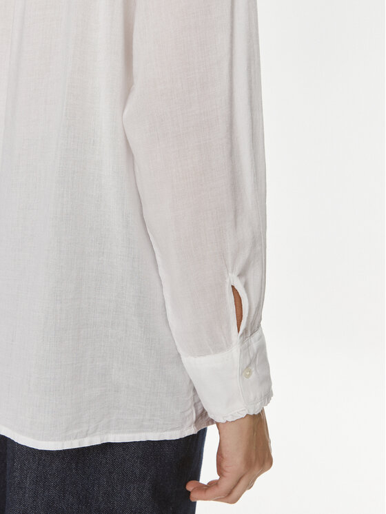 Lee Lee Риза Shirred 112351208 Бял Relaxed Fit