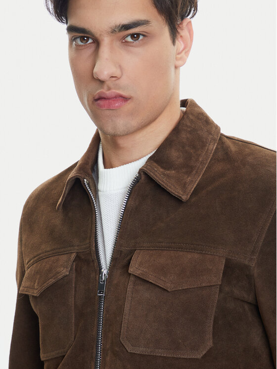 Serge Pariente Serge Pariente Giacca di pelle Cred Marrone Regular Fit