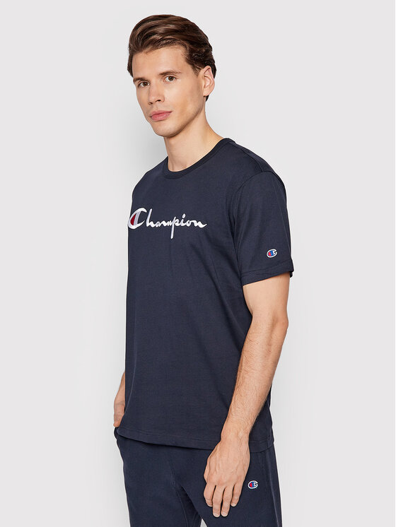 T-shirt Big Script Logo 216547 Blu scuro Regular