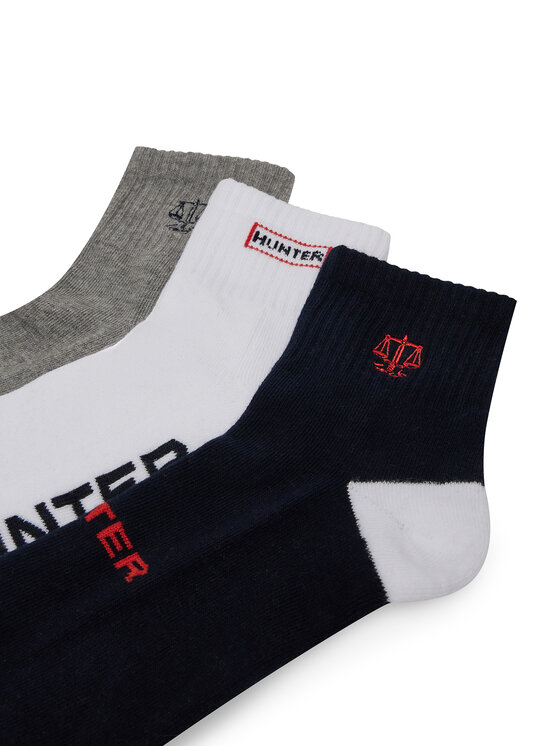 Hunter Hunter Șosete lungi AS_HUNTER_01Z_SS25 (3-PACK) Alb