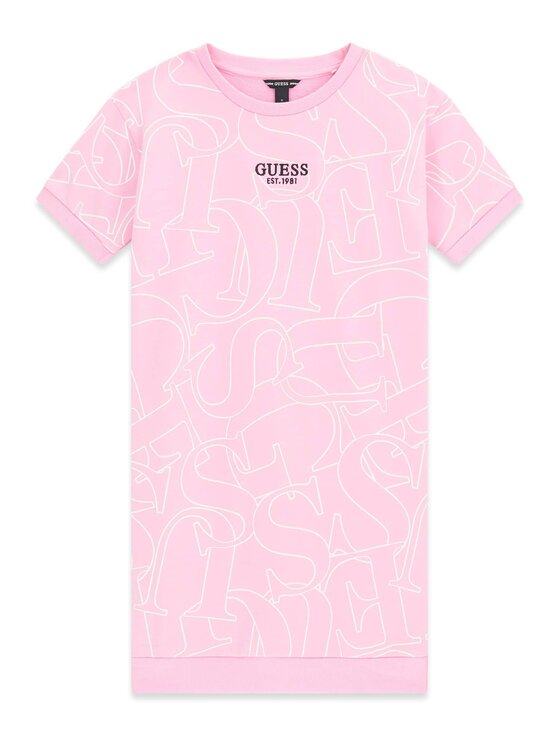 Guess Kids Guess Kids Každodenní šaty 183838 Růžová Classic Fit