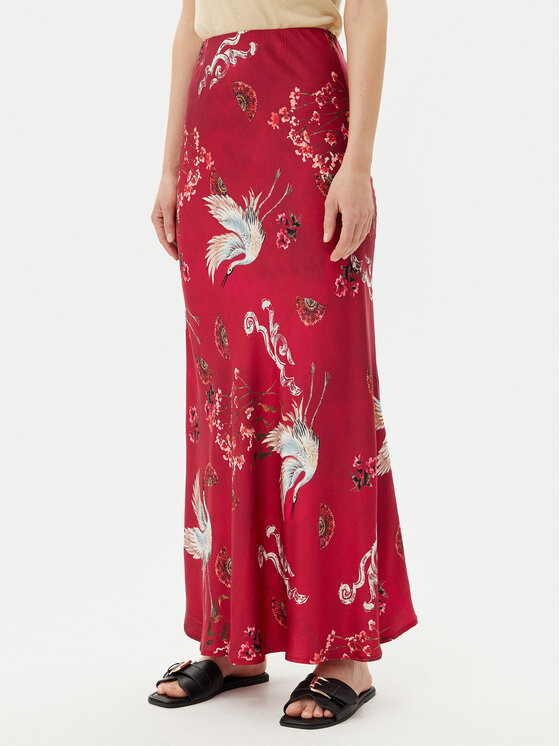 ViCOLO ViCOLO Maxi szoknya TD0472 Bordó Slim Fit