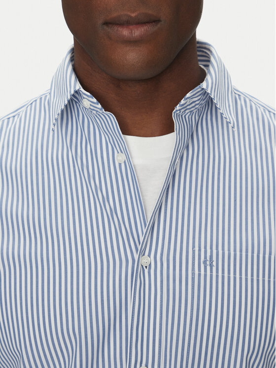 Calvin Klein Calvin Klein Košulja Poplin Stripe L/S Shirt K10K114445 Plava Regular Fit