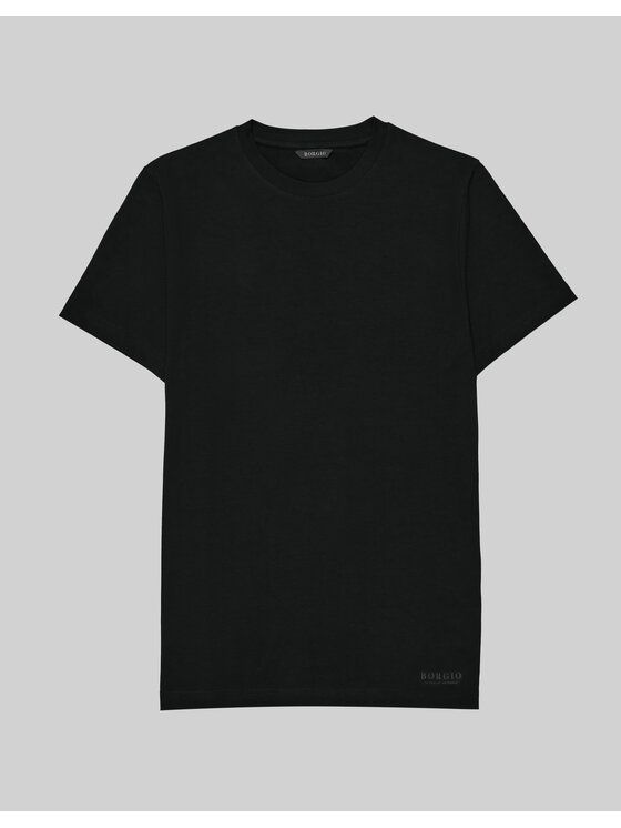 Borgio Borgio T-Shirt covo Czarny Slim Fit