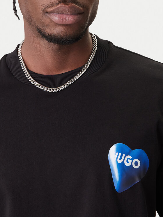 HUGO HUGO T-krekls Nalentinio 50562727 Melns Regular Fit