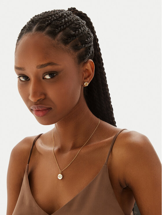 Coach Coach Колие Signature Coin Pearl Pendant Necklace 37440611GLD107 Златист