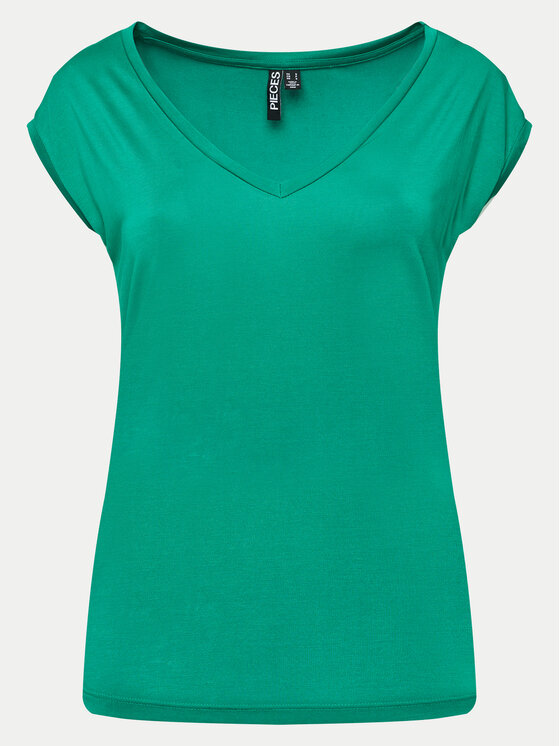 Pieces Pieces Тишърт 17095260 Зелен Regular Fit