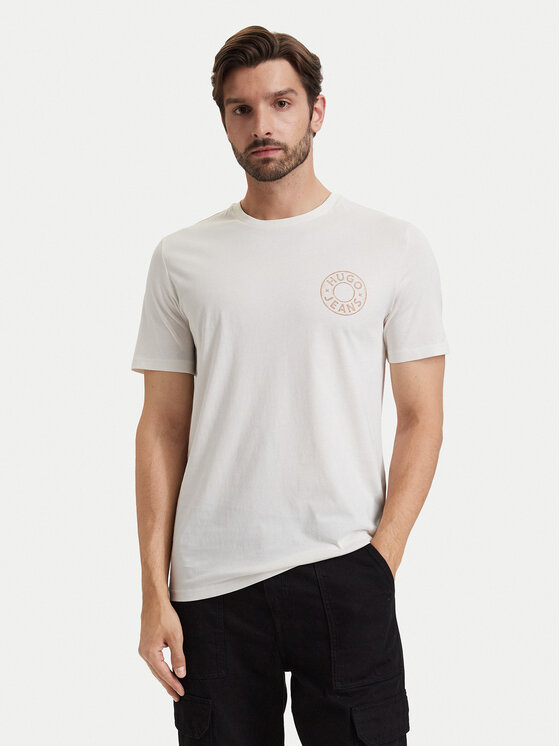 HUGO HUGO Тишърт Nemodo 50572303 Кремав Regular Fit