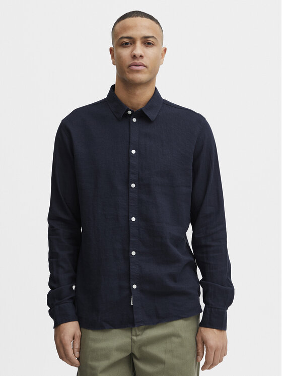 Solid Solid Hemd 21107646 Dunkelblau Regular Fit