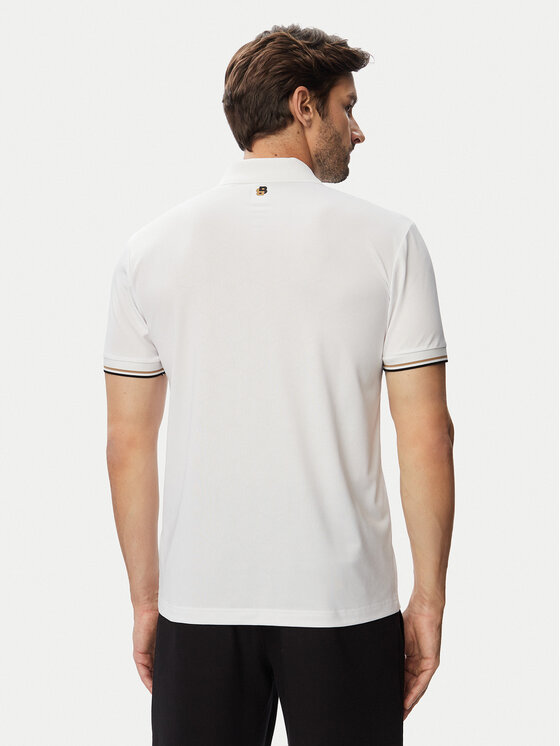 BOSS BOSS Тениска с яка и копчета Game 1 50564785 Бял Slim Fit