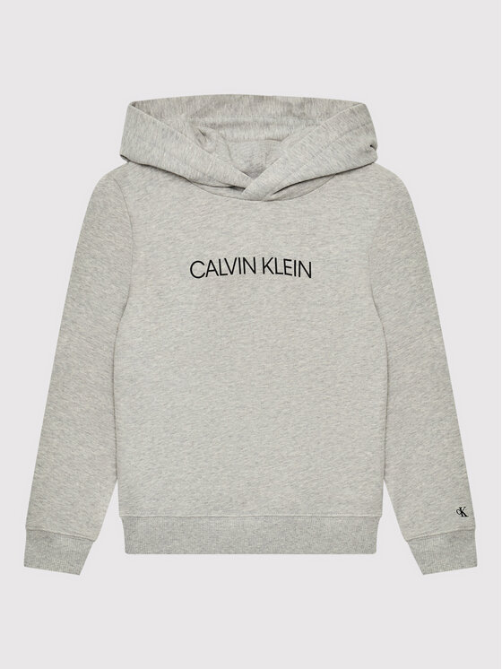 Calvin Klein Jeans Džemperis ar kapuci Institutional IU0IU00163 Pelēks Regular Fit