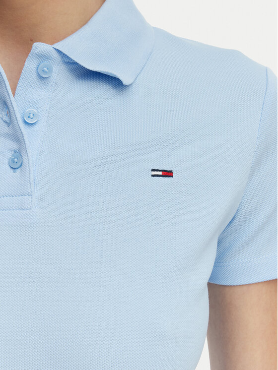 Tommy Jeans Tommy Jeans Polo marškinėliai Essential DW0DW20160 Šviesiai mėlyna Slim Fit
