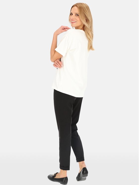 Perso Perso T-Shirt TCE240246F Écru Regular Fit