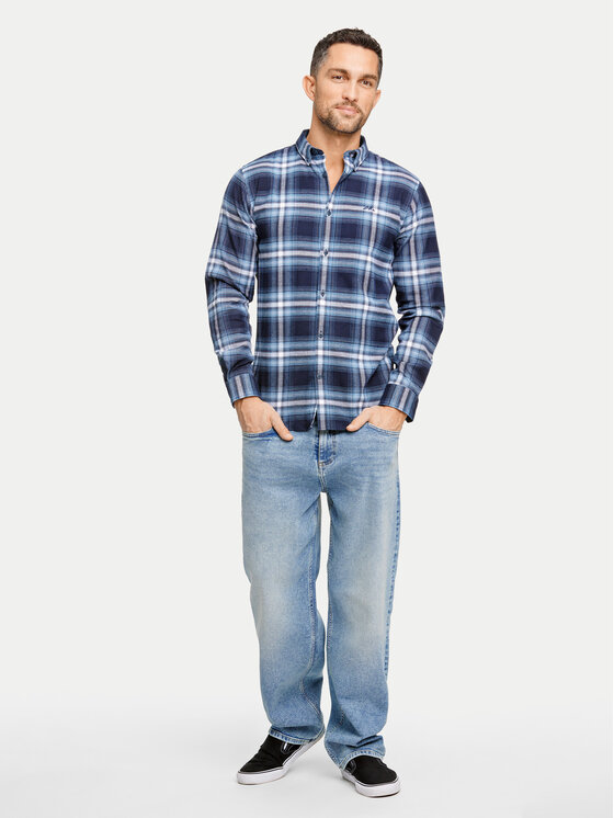 Lindbergh Lindbergh Cămașă 30-225054 Bleumarin Relaxed Fit