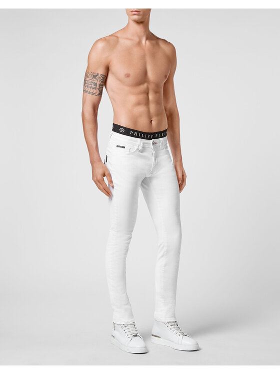 PHILIPP PLEIN PHILIPP PLEIN Jeansy 4131 Biały Slim Fit