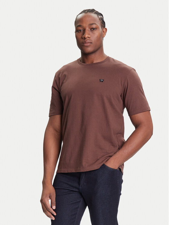 Wrangler Wrangler T-shirt Sign Off 112371484 Smeđa Regular Fit