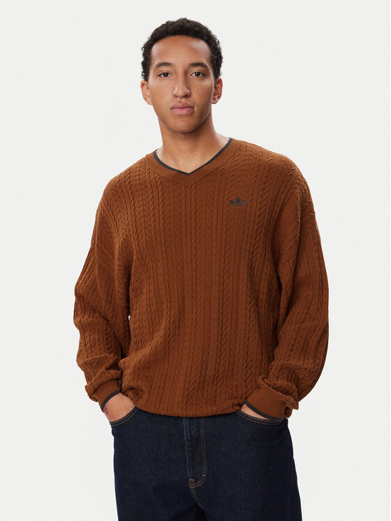 adidas adidas Sweter KR6506 Pomarańczowy Loose Fit