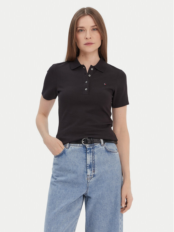Tommy Hilfiger Tommy Hilfiger Polo 1985 WW0WW42047 Czarny Slim Fit