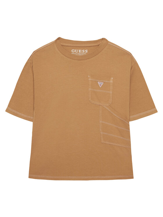 Guess Tricou L6RI07 K8HM4 Bej Regular Fit