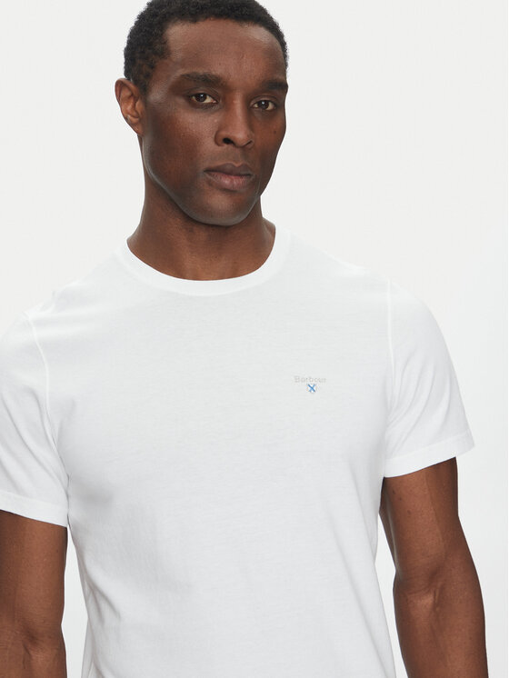 Barbour Barbour T-Shirt Tartan MTS0670WH11 Biały Tailored Fit
