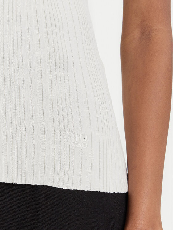 HUGO HUGO Blusa Sarepilk 50542597 Écru Slim Fit