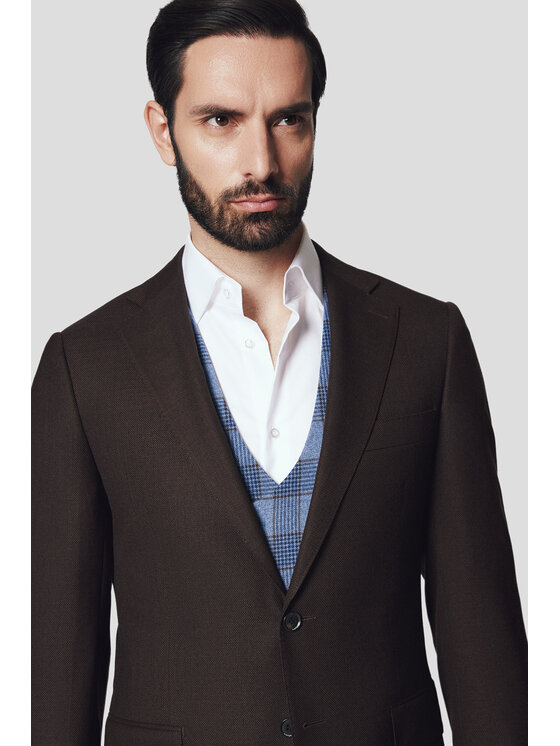Lancerto Lancerto Garnitur Flengi GA073125000025 Brązowy Slim Fit