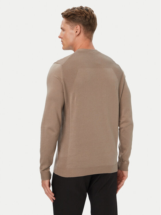 BOSS BOSS Pulover KN_Momentum 50558351 Temno bež Regular Fit