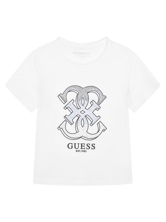 Guess Guess Tričko J6RI28 K6YW4 Biela Regular Fit