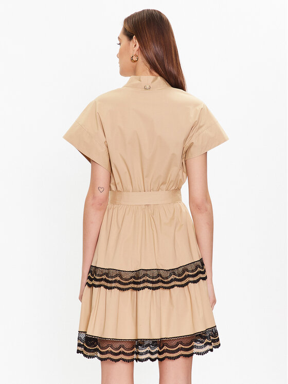 TWINSET TWINSET Sukienka letnia 231TT2123 Beżowy Regular Fit