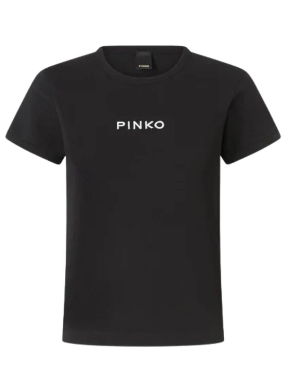 PINKO PINKO T-Shirt Intenso t-shirt jersey ricamo logo a filo Czarny Slim Fit