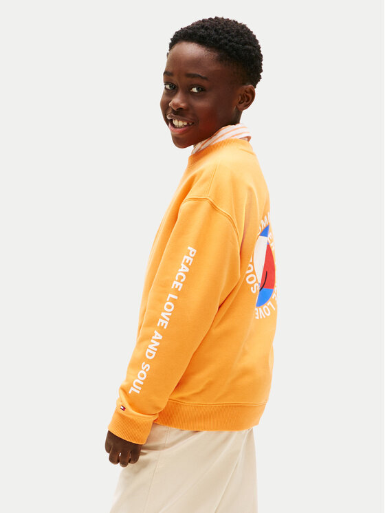 Tommy Hilfiger Tommy Hilfiger Mikina Smiley Flag KB0KB10258 Oranžová Regular Fit
