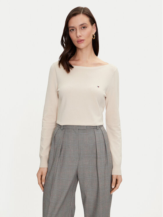 Tommy Hilfiger Tommy Hilfiger Džemper WW0WW40099 Bež Regular Fit