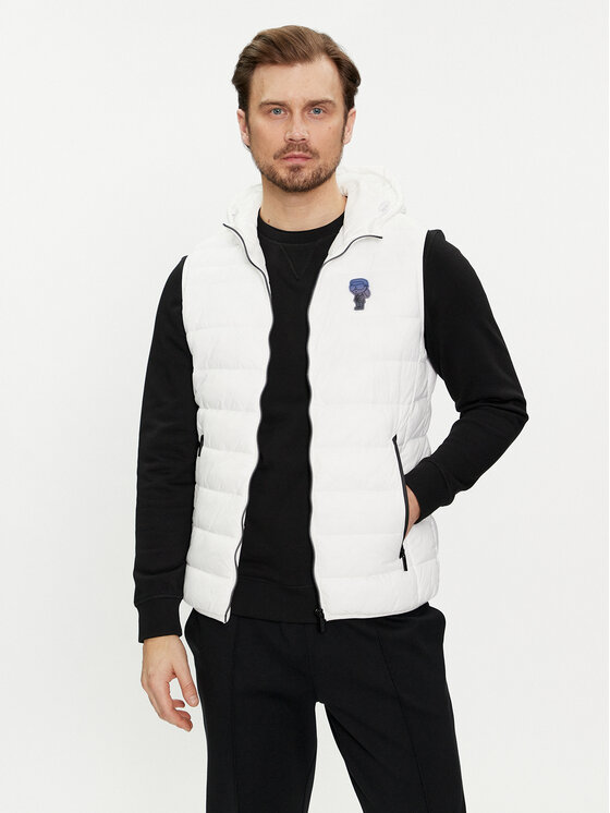 KARL LAGERFELD KARL LAGERFELD Prsluk 505403 542591 Bijela Regular Fit